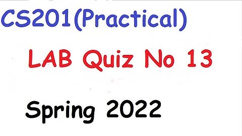 CS201P LAB QUIZ NO 13||Spring 2022