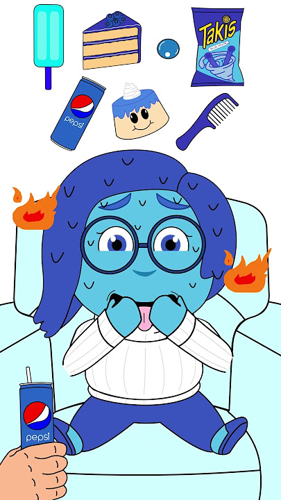 Inside Out 2 Sadness Blue Emoticon Mukbang #mukbang #emoticon #asmr #insideout