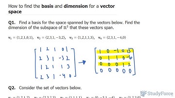 📚 Find the basis and dimension for a vector space