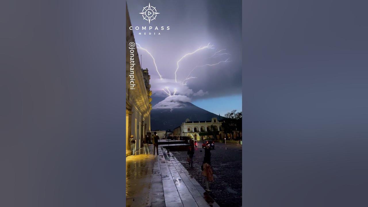 Lightning Seems to Erupt Out of Volcano