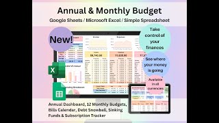 Tutorial for the Annual & Monthly Budget Spreadsheet #tutorial #spreadsheets