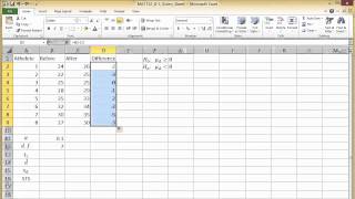 Testing the Difference Between Means (Dependent Samples) Using Excel