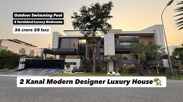 Inside PKR 36 crores 50 Lacs 2 kanal  Modern Designer house with Outdoor swimming pool in DHA Lahore