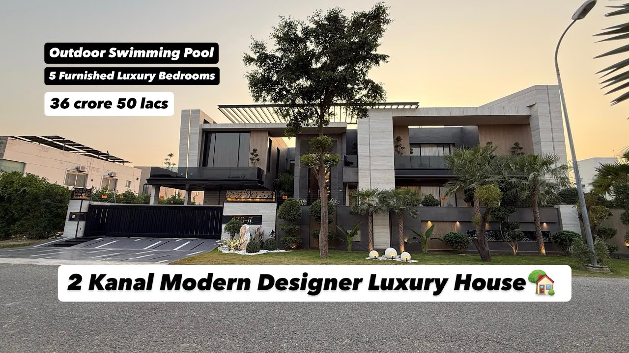 Inside PKR 36 crores 50 Lacs 2 kanal  Modern Designer house with Outdoor swimming pool in DHA Lahore