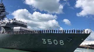 JS Kashima (TV-3508) Leaving Auckland, New Zealand