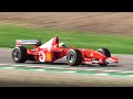 Ferrari F2002 F1 Car singing at Imola Circuit: Best of V10 Sounds, Accelerations &amp; Fly Bys!