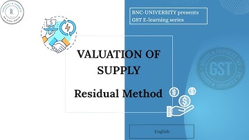 31. Valuation of Supply - Residual Method