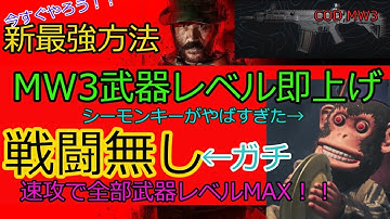 CODMW3　戦闘無しで楽勝　武器レベル上げ　　武器レベル速攻上げ