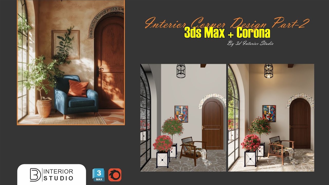 Interior Corner Design Part-2 | 3ds Max + Corona @3dinteriorstudio ...