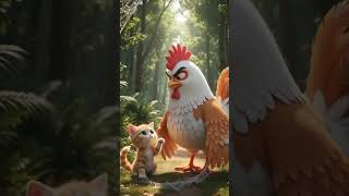 Brave Rooster Saves Trapped Cat 🐔❤️🐱 | Emotional Jungle Rescue Story | 3D Animation