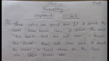 Class 11 || Chapter Probability Ex:-16.2 || Question no.4 Answer.