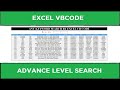 Advance Level Search in Userform Excel VBA