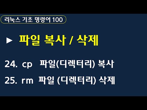 리눅스 마스터 대비 기초 명령어 100 Cp 파일 복사 Rm 파일 삭제 