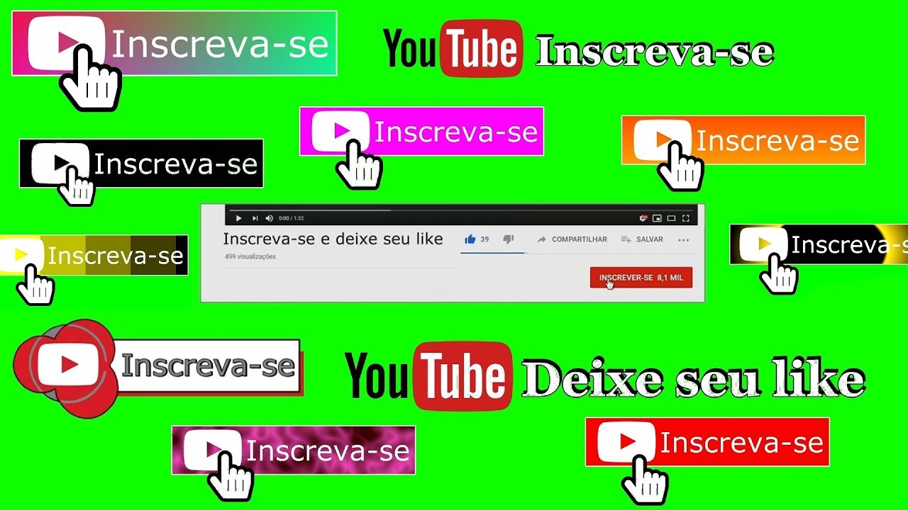 Inscreva-se Chroma Key - Deixe o Like, Ative o Sininho