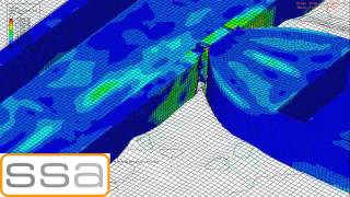 SIMULIA Abaqus Simulation using Coupled Eulerian-Lagrangian (CEL) - Barge Impact