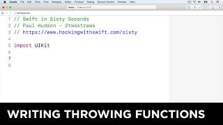 Writing throwing functions – Swift in Sixty Seconds Profile