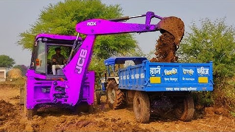 JCB 3dx Backhoe Loading Mud in Mahindra 475 Di tractor JCB miti khudai JCB khudai work #jcb#jcbvideo