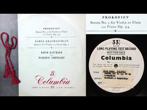 Prokofiev: Sonata No 2 - I. Moderato (David Oistrakh, violin; Vladimir Yampolsky, piano)