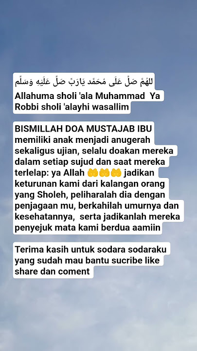 bukakanlah untuknya pintu Rahmat ilmu dan pintu rizqimu #sholawat #doa #doamustajab #doaibu#muslimah