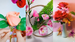 DIY 12 - How to Make Room Decoration Flowers From Recycled Soft Fabric | Easy Craft flower