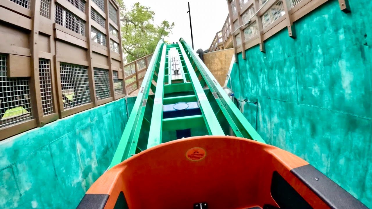 LAUNCHED LOG FLUME: Catapult Falls, Intamin Water Ride, SeaWorld San Antonio