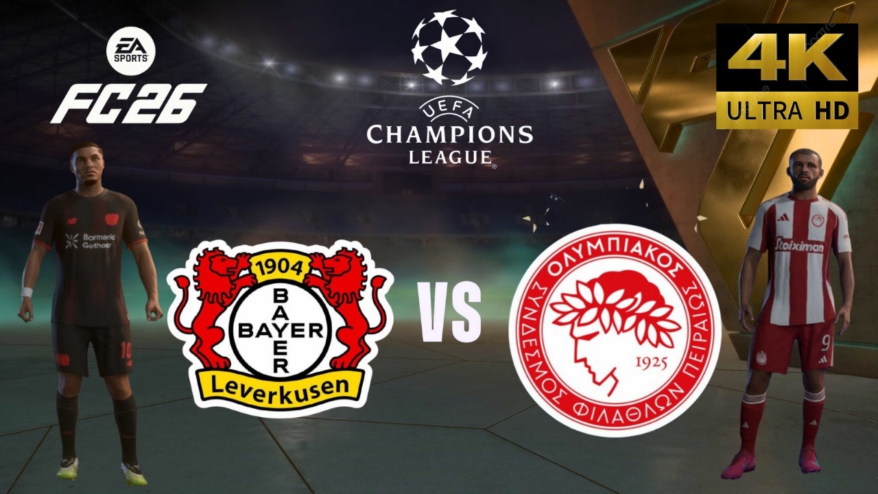 FC 26 - Bayer Leverkusen vs Olympiacos - All Goals - Champions League 25/26 Full Match - PC [4K60]