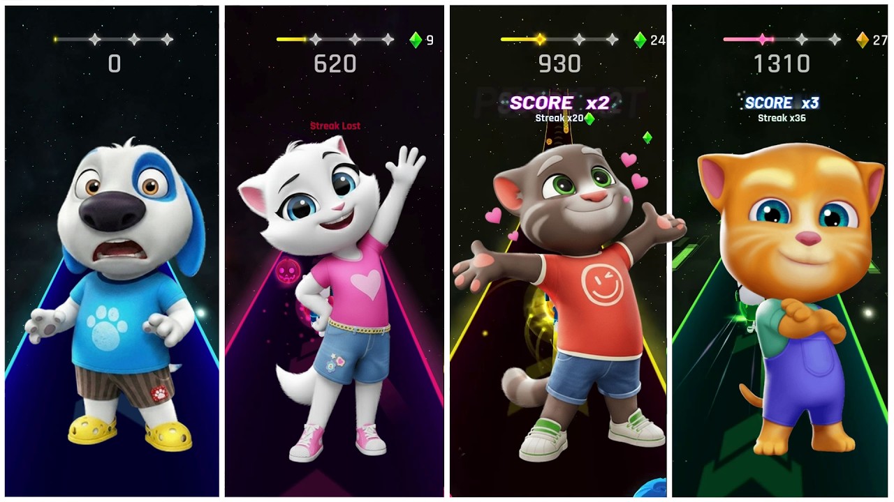 ❤︎ドキン❤︎ページ DON'T BLINK! Talking Tom Speed Run Tiles Hop My Talking Tom VS