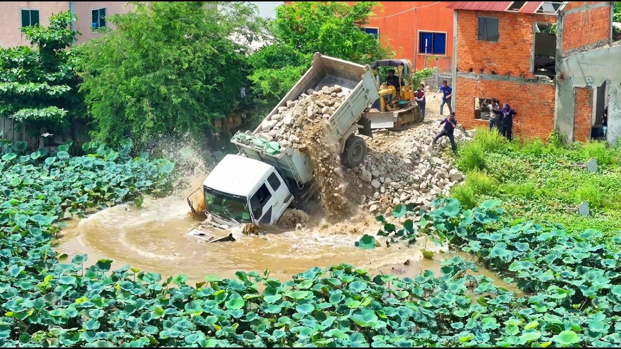 Many experts are working to fill this large lake with rocks.