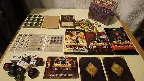 DUNGEON ROLL Dice Game Treasure Chest Box Inlays Tokens Dice Cards Manuals Expansions 23.03.20