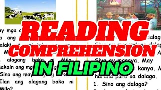 Filipino Reading Comprehension For Elementary Learners Catch-Up Friday Reading Materials