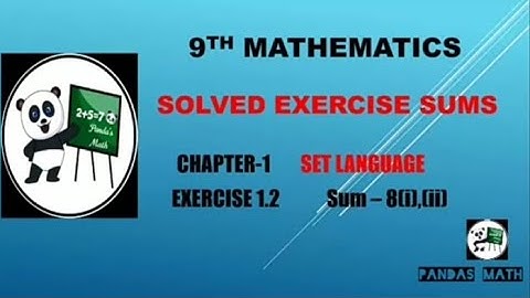 Samacheer 9th Maths Chapter-1||SET LANGUAGE|| Exercise 1.2 || Sum-8(i)(ii) || (T.N)2020 || in Tamil