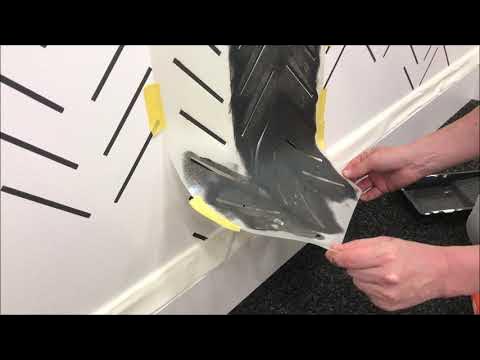 How to Paint Bricks Using a Stencil! Modern Farmhouse Brick Wall