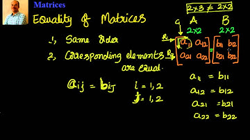 Matrices - Equality of Matrices