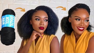Omg 😱 she broke the code 💣 How to fake natural hair with Brazilian Wool 🔥 #naturalhairstyles