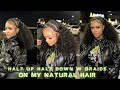 How to: Half Up Half Down with Braids on Natural Hair