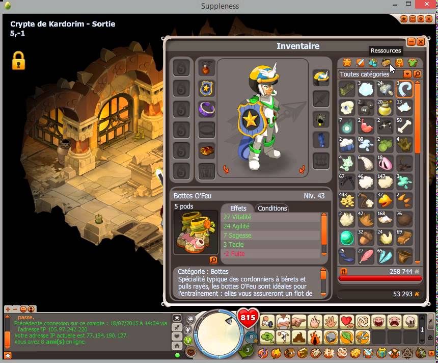 Compte DOFUS Serveur Orukam - Crâ Level 116 / Éliotrope Level 32 / Pandawa Level 53 - Compte Neuf