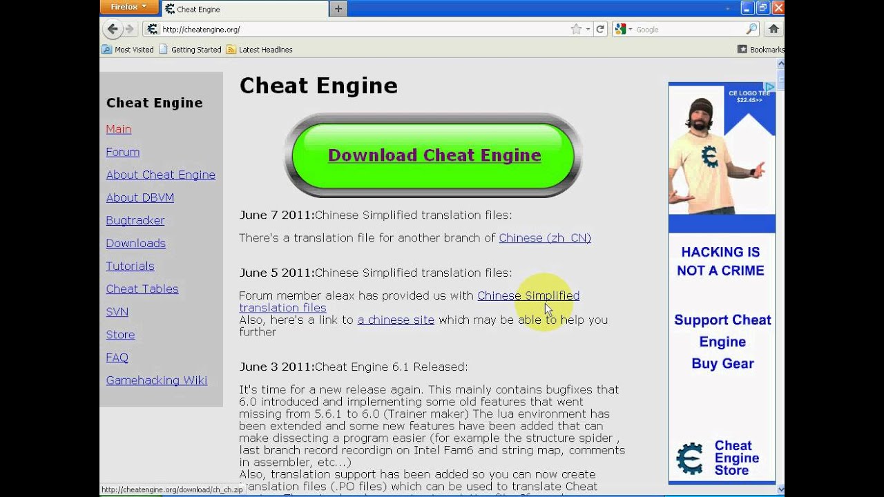 Download Cheat Engine 6.1 Free Full Version