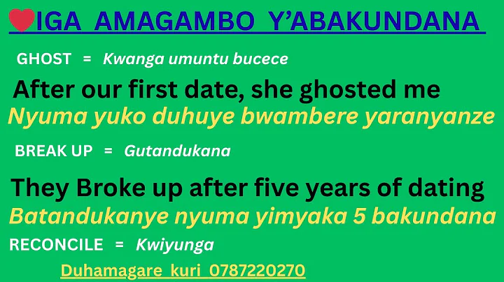 ✅KUVUGA ICYONGEREZA BIROROSHYE, IGA INYUNGURAMAGAMBO KUMIBANIRE Y'ABANTU❤️