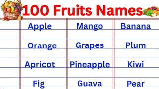100 Fruits Names In Englishfruits Names