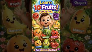 🍎Learn 10 Fruits for Kids | Baby rhymes||kids rhymes 🍌 Fun 3D Animation