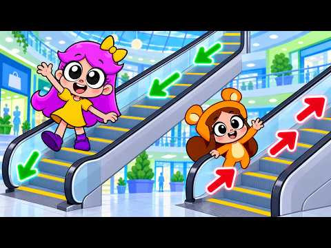 Let's Use the Escalator Safely 😊 Mall and Family Adventures MIX | Fun Kids Cartoons