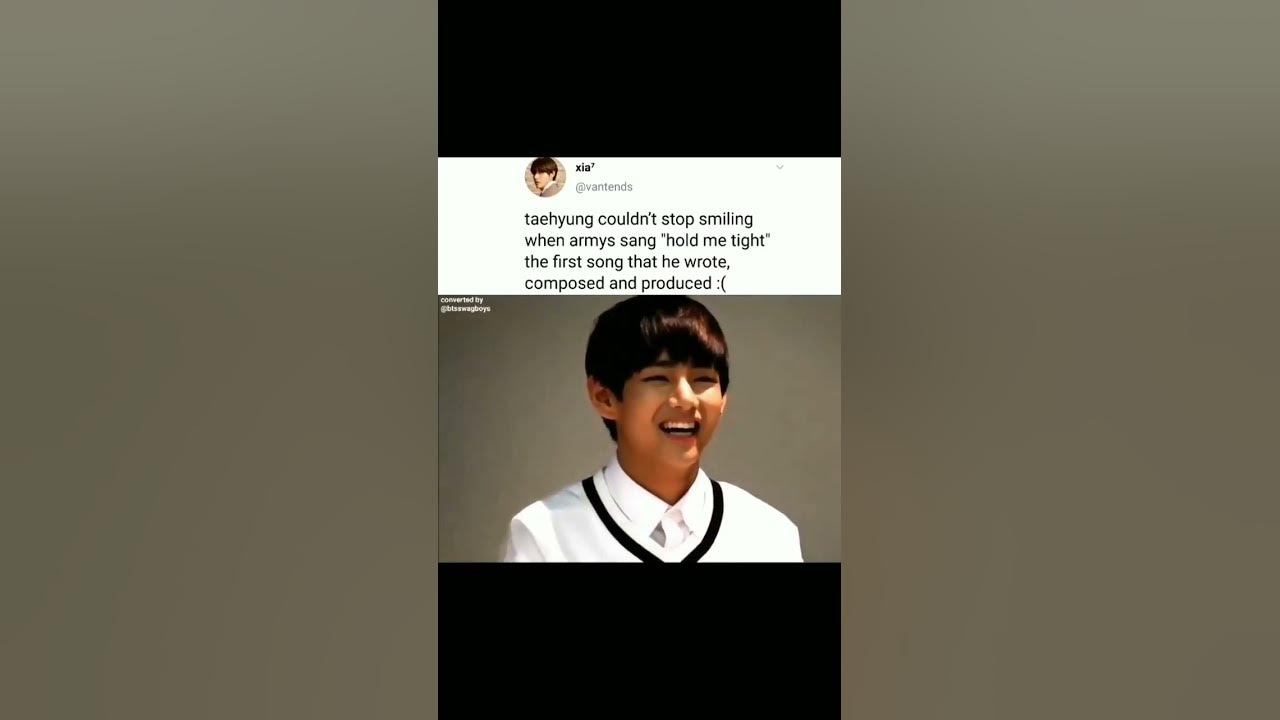 taehyung couldn't stop smiling when army sang "hold me tight" the first song that he wrote