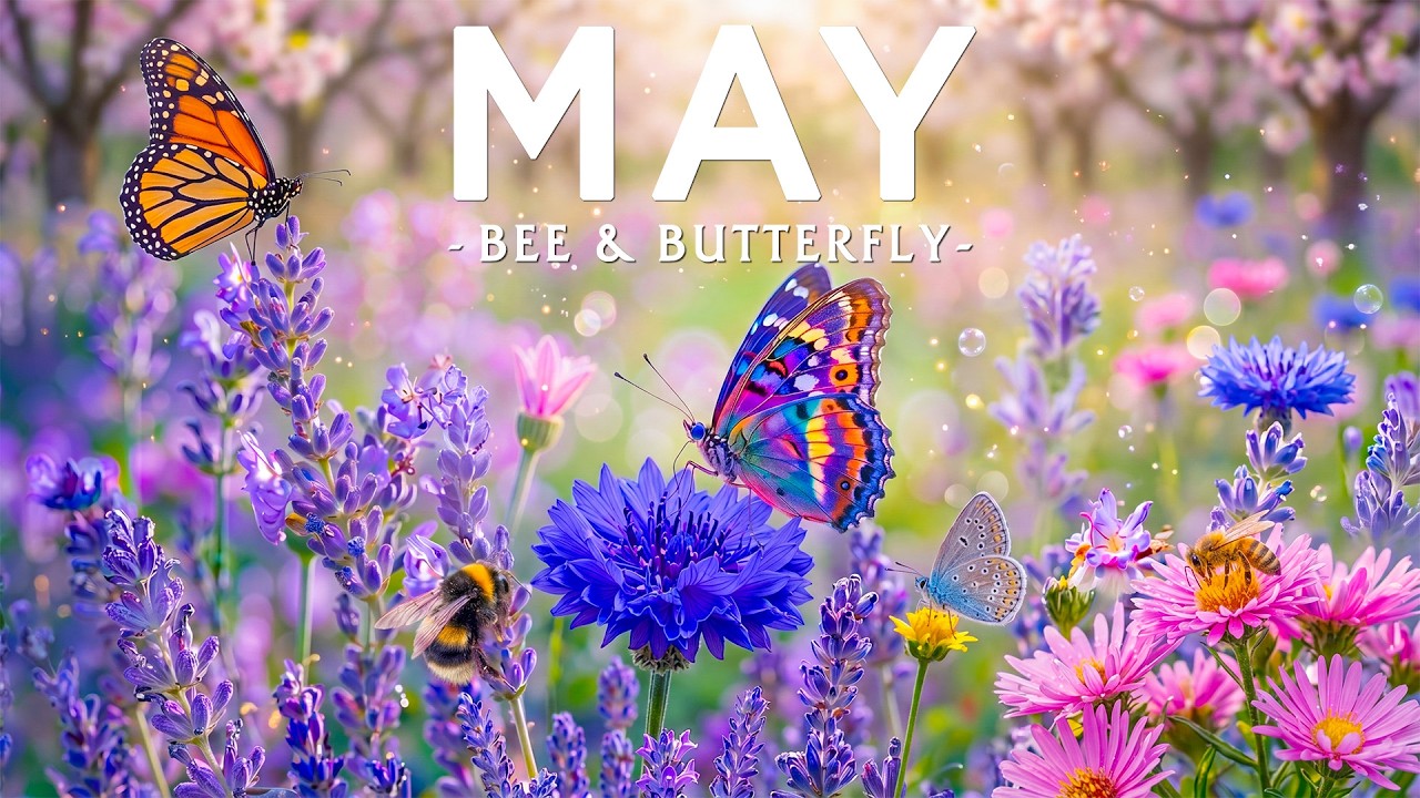 Springtime Splendor 4K | Spring Flowers, Butterflies & Buzzing Bees 🌸 Relaxing Nature Scenery