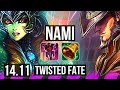 NAMI &amp; Xayah vs TWISTED FATE &amp; Zeri (SUP) | 9k comeback, 7/4/20, 600+ games | NA Master | 14.11