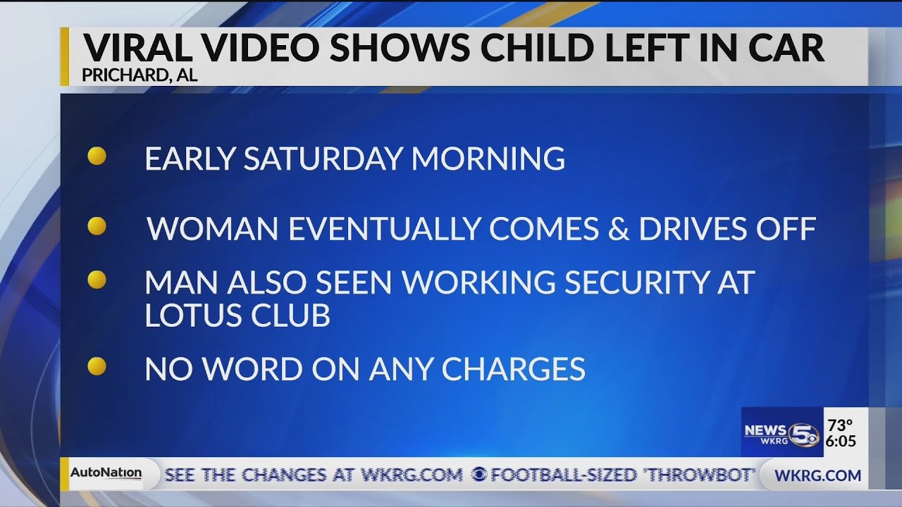 Prichard Police investigating viral video of child left in car outside club