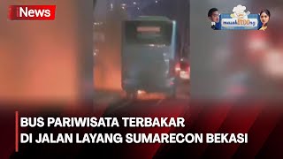 Sebuah Bus Pariwisata Terbakar saat Melintasi Jalan Layang Sumarecon Bekasi, Jawa Barat