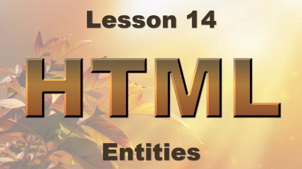 htmlentities  New 2022  HTML Lesson 14: Entities