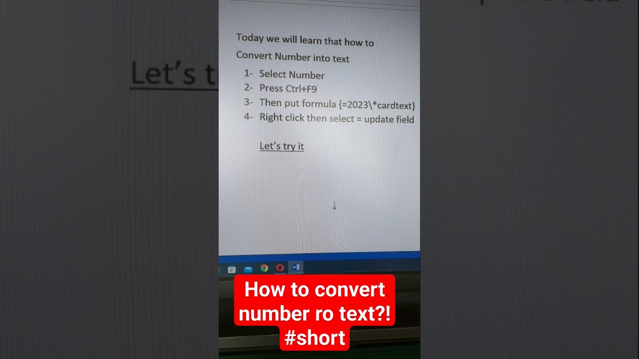 How to convert number to text 