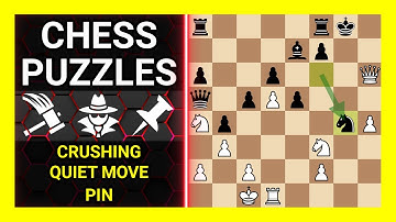 Chess Puzzles to Practice. Themes: Crushing, Quiet move, Pin. Learn Chess