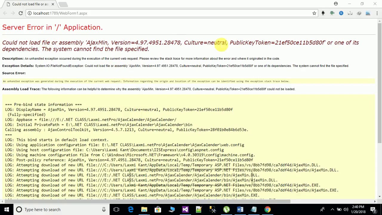 How to solve: Could not load file or assembly 'AjaxMin, Version=4.97.4951.28478, Culture=neutral - YouTube How To Solve: Could Not Load File Or Assembly 'Ajaxmin, Version=4.97.4951.28478, Culture=Neutral - Youtube